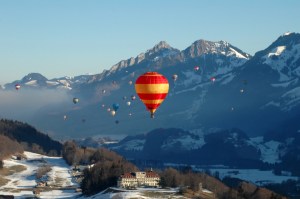 Hot air balloons Swiss alps