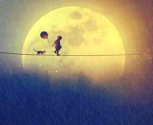 soledad niño luna gato globo