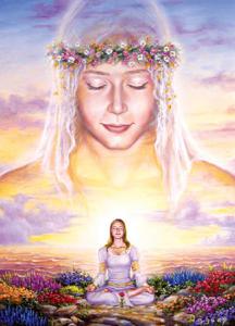 meditacion guias espirituales mujer flores